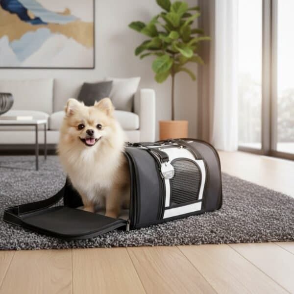 transportín nylon prestige 43×25×29 cm | bolsa de transporte cómoda y segura para perros y gatos – moly
