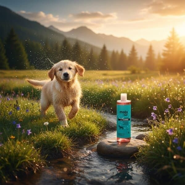 champú para cachorros 500 ml moly | limpieza ultra suave para pieles sensibles