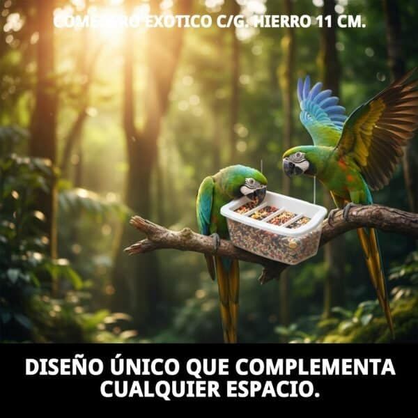 comedero exotico c/g. hierro 11 cm.