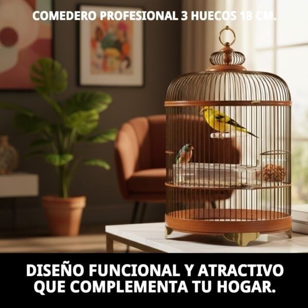 comedero profesional 3 huecos 18 cm.