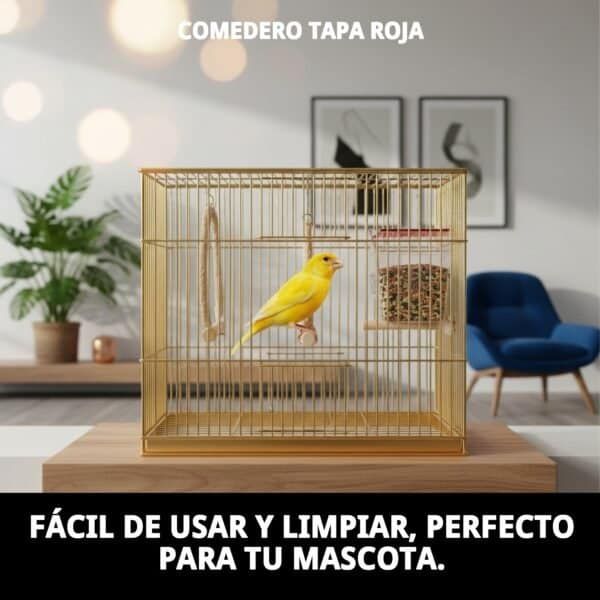 comedero tapa roja