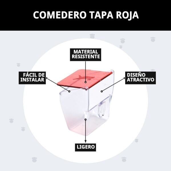 comedero tapa roja
