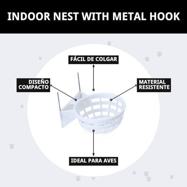 nido interior c/gancho metalico