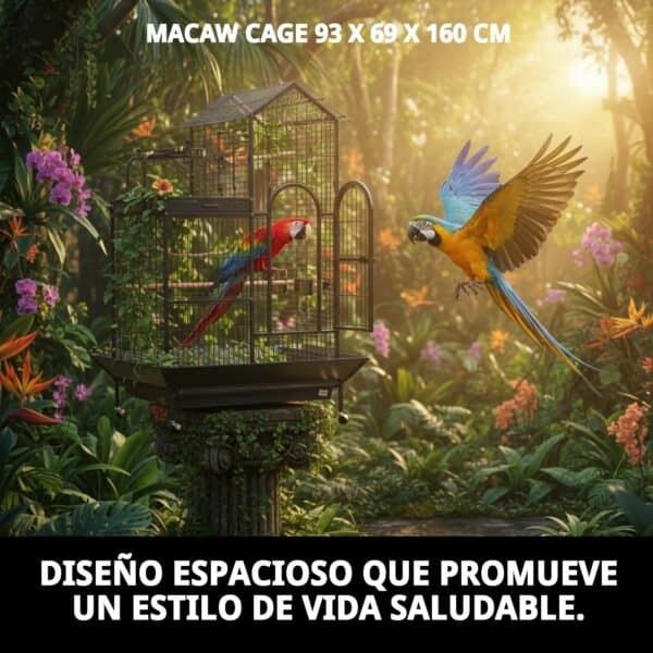 jaula guacamayo 93 x 69 x 160 cm.