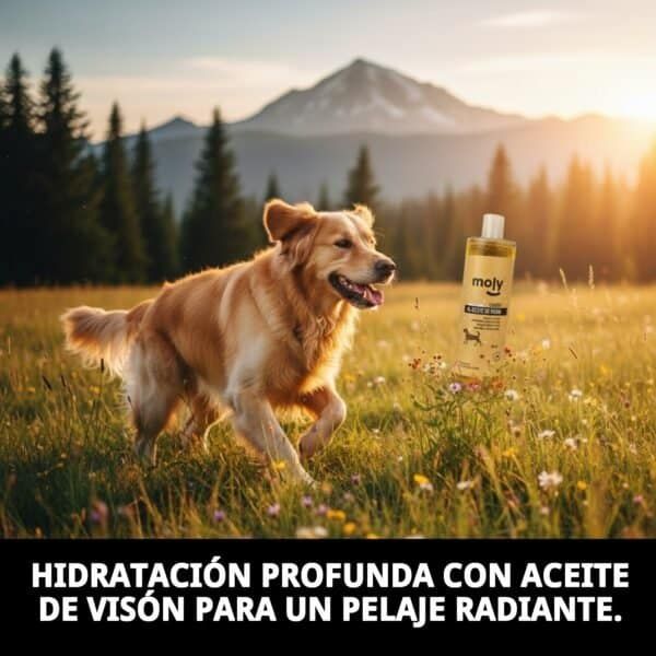 champú aceite de visón 500 ml moly | nutrición profunda y brillo intenso para pelos largos y delicados