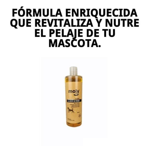 champú aceite de visón 500 ml moly | nutrición profunda y brillo intenso para pelos largos y delicados