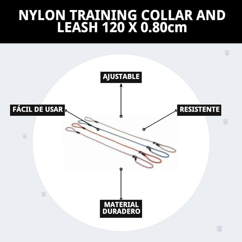 collar y ramal nylon adiestra 120 x 0,80cm