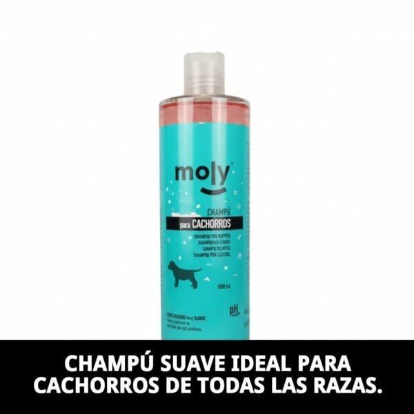 champú para cachorros 500 ml moly | limpieza ultra suave para pieles sensibles