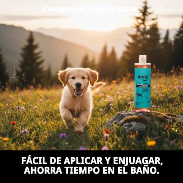 champú para cachorros 500 ml moly | limpieza ultra suave para pieles sensibles