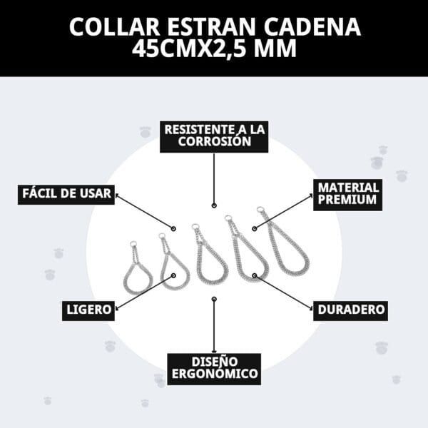 collar estran cadena 45cmx2,5 mm
