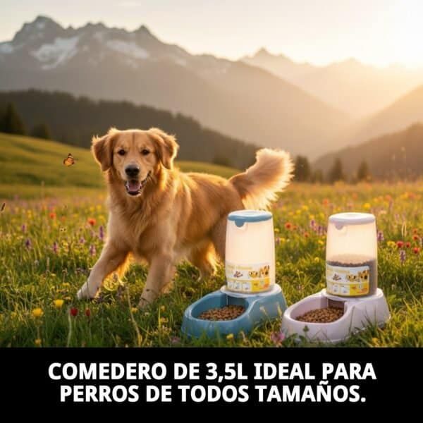 Alt: Comedero para perros de 3,5L, ideal para todas las razas, resistente y práctico.