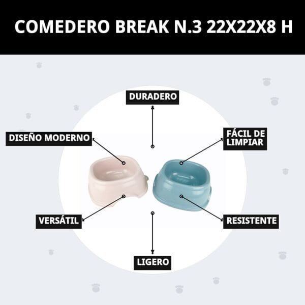 Comedero resistente y fácil de limpiar para mascotas, con diseño moderno y duradero.