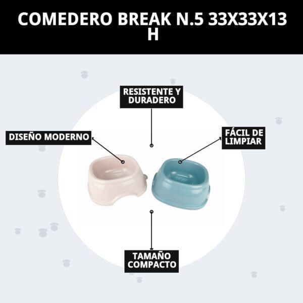 Comedero para mascotas resistente, duradero y fácil de limpiar en tamaño compacto.