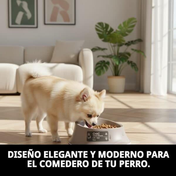 Comedero para perros elegante y moderno de 0,35L y 12cm, ideal para mascotas con estilo.
