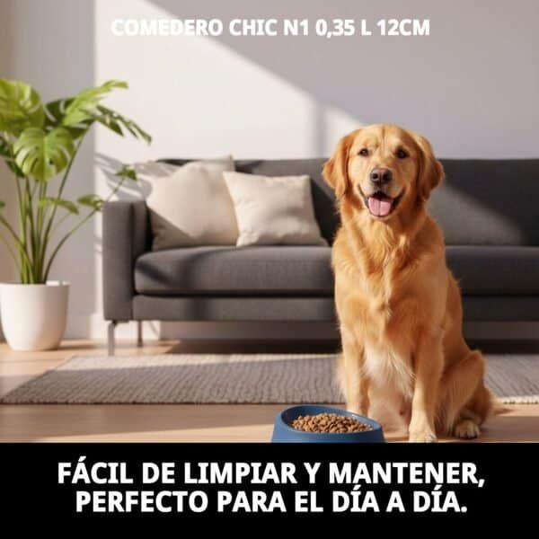 Comedero para perros 0,35L 12cm, fácil de limpiar, ideal para mascotas en casa.