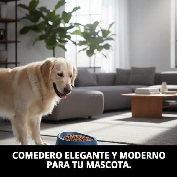 Comedero moderno y elegante para mascotas de 1 litro y 17 cm de altura. Perfecto para la alimentación diaria de tu perro.