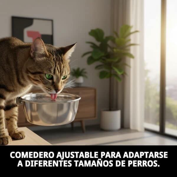 Comedero ajustable para perros, 12,5 cm, fácil de adaptar a diferentes tamaños. Ideal para mascotas en TodoMASKOTAS.