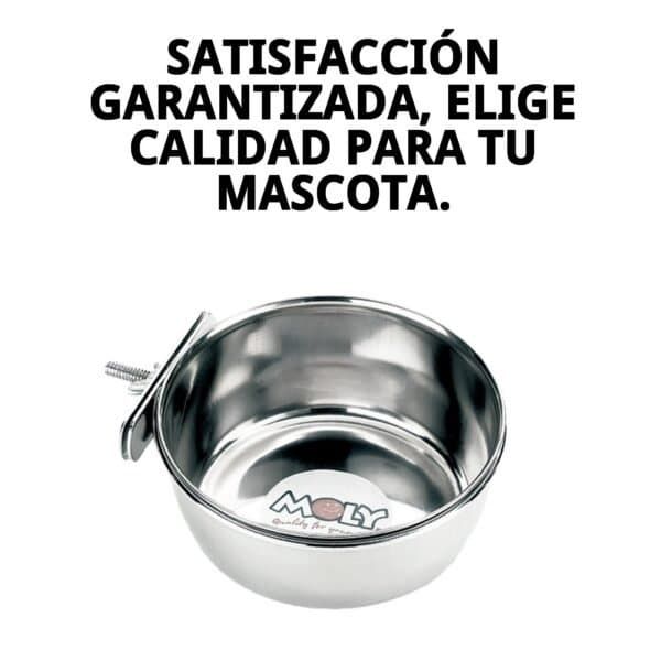 Comedero multiusos ajustable en acero inoxidable de 12,5 cm, ideal para perros y gatos.