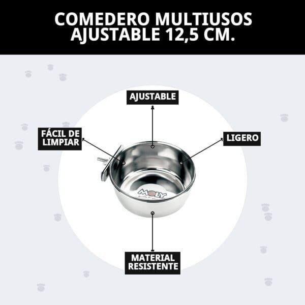Comedero ajustable para mascotas.