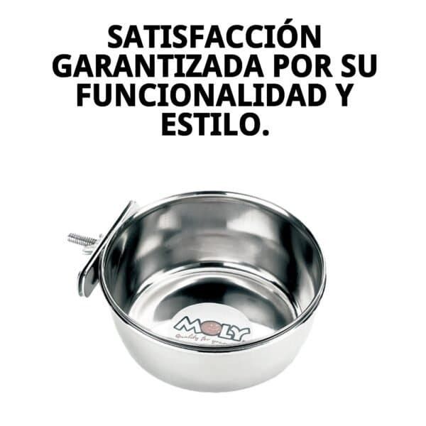Comedero multiusos ajustable en tamaño, ideal para perros y gatos, fabricado en acero inoxidable durable.