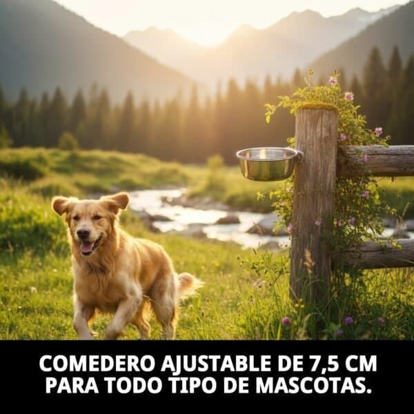 Comedero multiusos para mascotas, ajustable a 7,5 cm, ideal para todo tipo de animales.