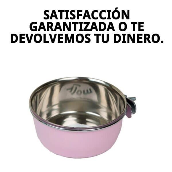 Comedero multiusos ajustable 12,5cm rosa para mascotas.