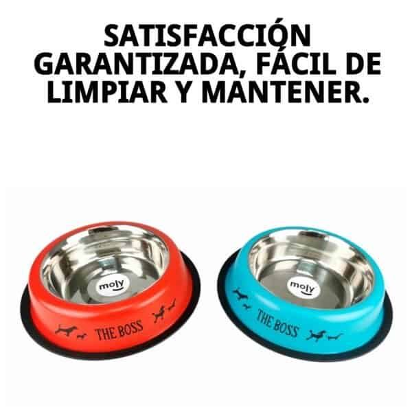 Comederos para mascotas en acero inoxidable, 22cm, con diseño resistente y antideslizante. Ideal para perros y gatos.