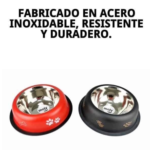 Tazón para perros en acero inoxidable, 18cm, resistente y duradero, ideal para mascotas pequeñas y medianas.