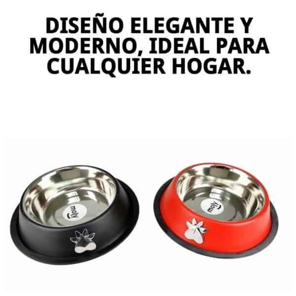 Comedero anti-desgaste en acero con tamaño 18cm para mascotas.