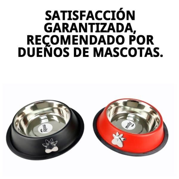Comedero para mascotas de acero inoxidable con base antideslizante, 22cm y capacidad de 1,55L. Perfecto para perros y gatos.