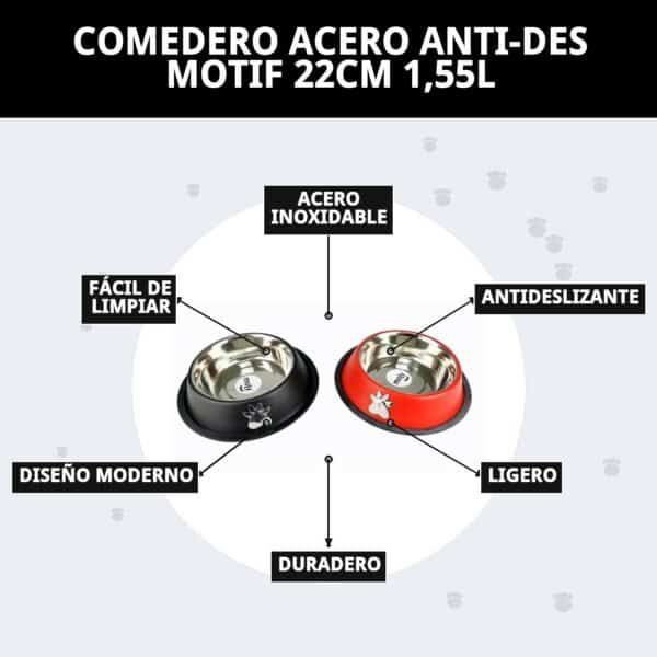 Antideslizante y fácil de limpiar, resistente y ligero, con diseño moderno para mascotas.