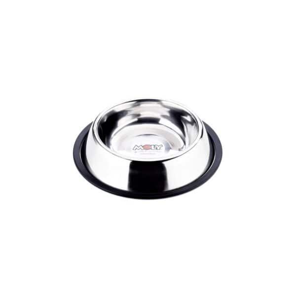 Comedero para mascotas en acero inoxidable, resistente y antideslizante, 16 cm, 0.55L. Perfecto para perros y gatos.
