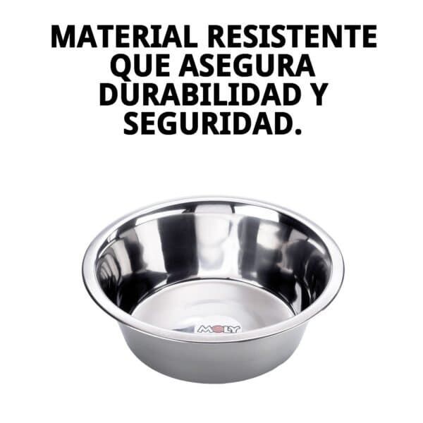 Comedero para mascotas de acero inoxidable, resistente y duradero, ideal para alimentar a tus animales.