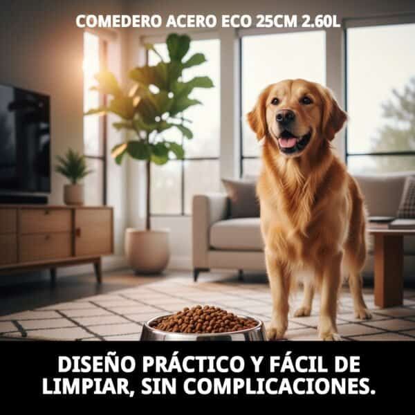 Recipiente de acero para mascotas, fácil de limpiar, duradero y ecológico.
