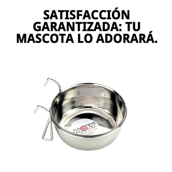 [Preciso] Comedero multiusos 15cm con ganchos para mascotas, acero inoxidable, 0.90L.
