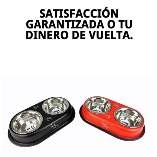 Dispensador doble de comida para perros y gatos, 13,5 cm, capacidad 2x0,60L.