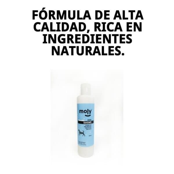 Crema suavizante Moly 250ml para cabello seco y enredado, hidratación y reparación.