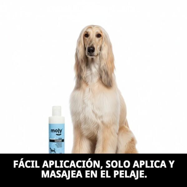 Acondicionador hidratante para pelo seco y enredado, fácil de aplicar y masajear en el pelaje.