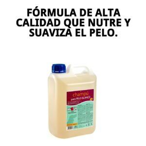 Champú para pelo blanco, ilumina, desamarilla, y realza el brillo del pelo claro. Pack de 5 litros para uso profesional.