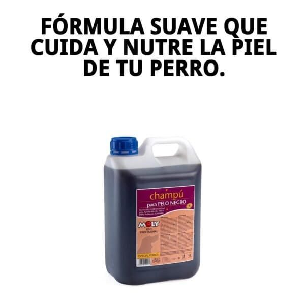 Champú para pelo negro de 5 litros que realza color, brillo y vitalidad del pelaje oscuro de tu perro.