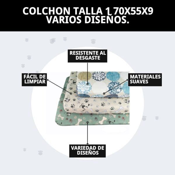 Mascota suave y resistente, fácil de limpiar, con variedad de diseños, ideal para el descanso de tu mascota.