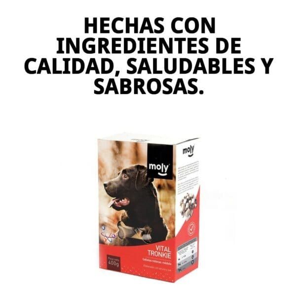 Galletas rellenas medula 400g para perros, sabor saludable y nutritivo, ideal para cuidado y bienestar canine.