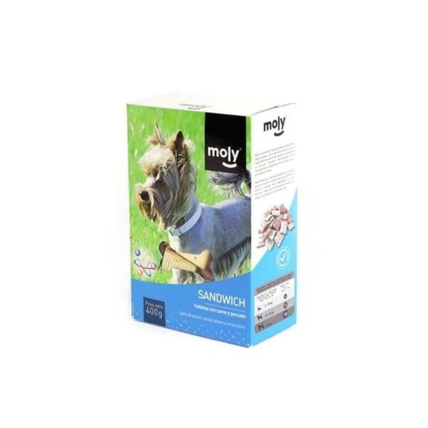 Galleta rellena con carne y pescado para perros, crujiente y sabrosa, ideal para premiar a tu mascota.