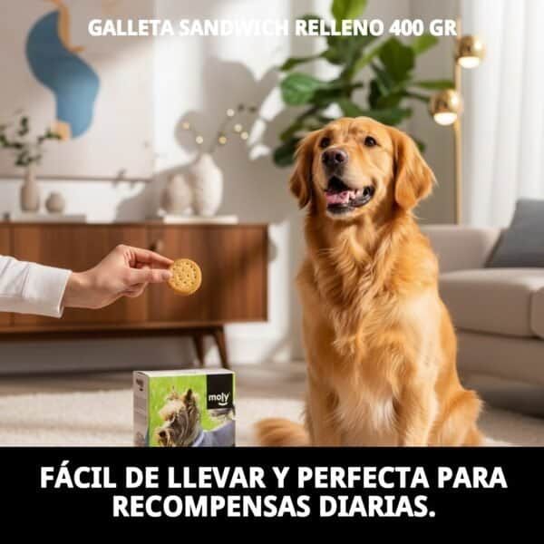 Galleta para perros rellena, crujiente y sabrosa de 400 gramos, perfecta para recompensar.