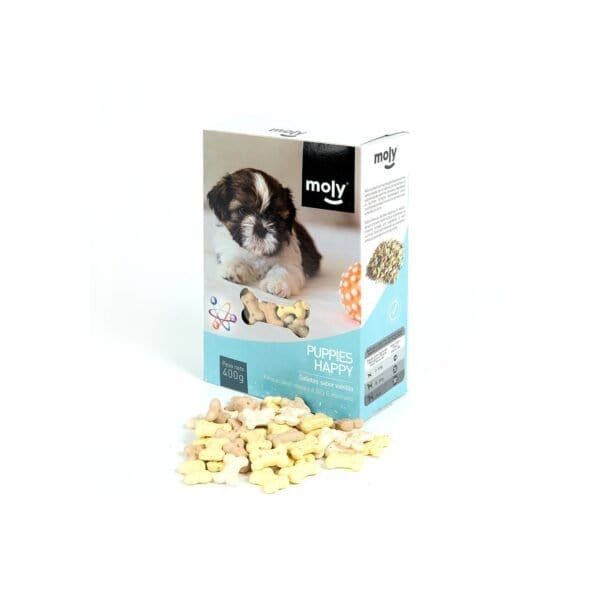 Galletas blandas y nutritivas para cachorros, ideal para premiar o entrenar a tu perro joven.