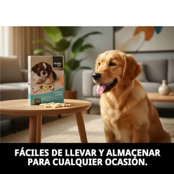 Galletas para cachorros de 400 g, suaves y nutritivas, ideales para perros jóvenes.
