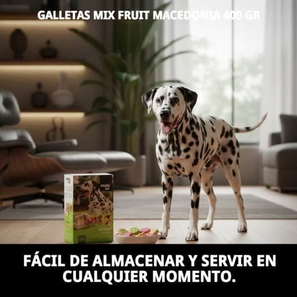 Galletas Mix Fruit Macedonia para perros, snack natural y saludable de frutas, 400 g.