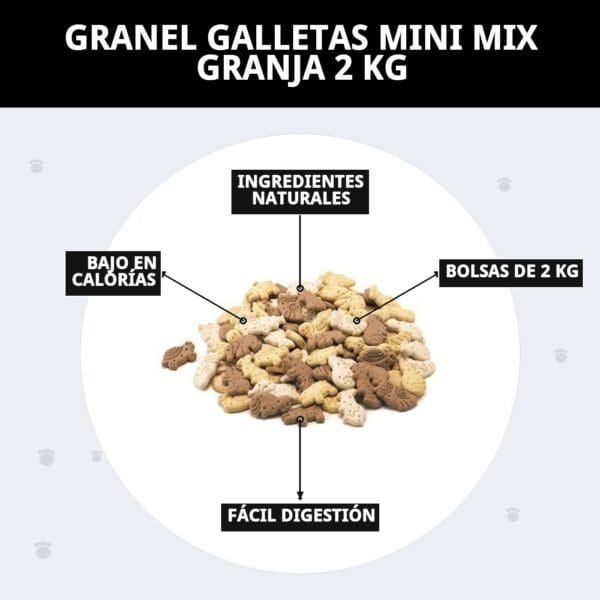 Galletas crujientes y naturales para perros de variedad mini, fácil digestión y bajo en calorías.