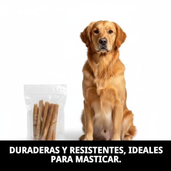 Palos de piel duraderos para perros con 25 cm en bolsa de 10 unidades. Perfectos para masticar y fortalecer dientes.