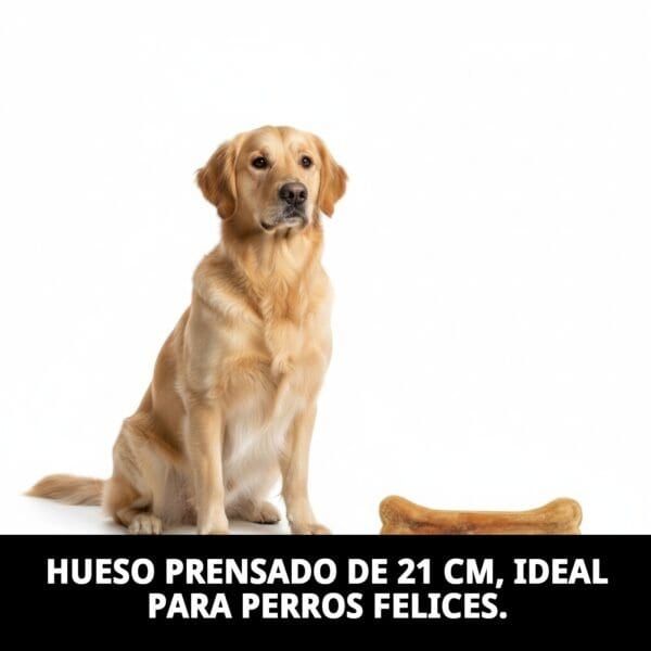 Hueso prensado para perros medianos, snack natural y resistente. Perfecto para mantener felices a los perros.